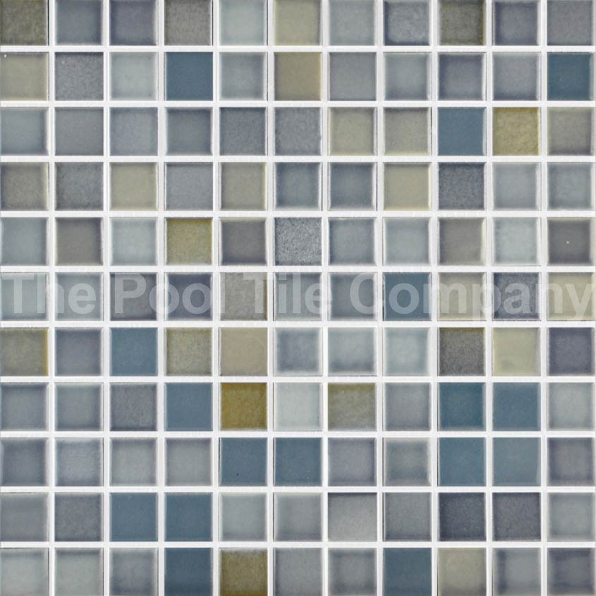 Click to start Slideshow CM249 - Smoke Blend 25mm ceramic mosaic pool tile